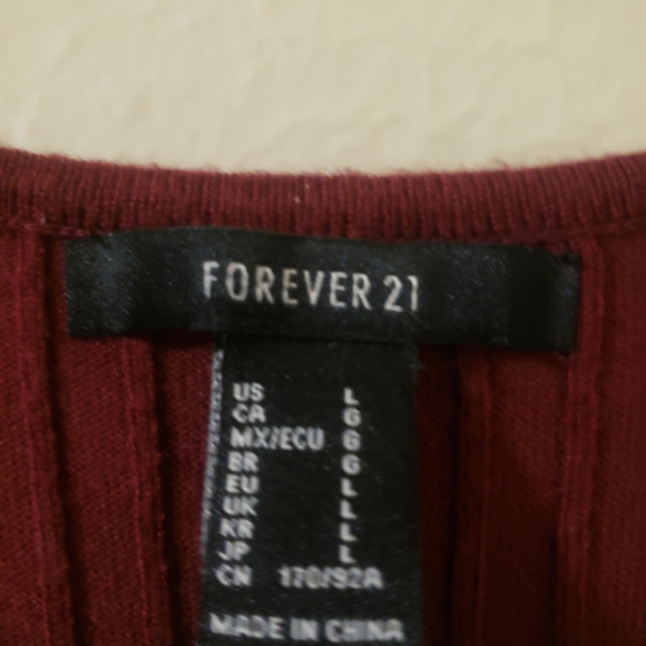 Forever 21 Ribbed Knit Tank Bodysuit Red - Picture 3 of 4